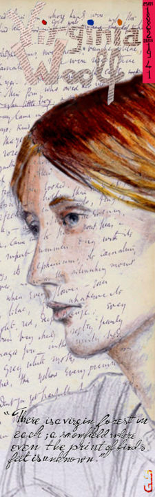 Цифровое искусство под названием "Virginia Woolf 2/ e…" - Gilles David, Подлинное произведение искусства, 2D Цифровая Работа