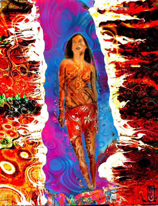 Цифровое искусство под названием "Hallucination 5" - Gilles David, Подлинное произведение искусства, Акрил