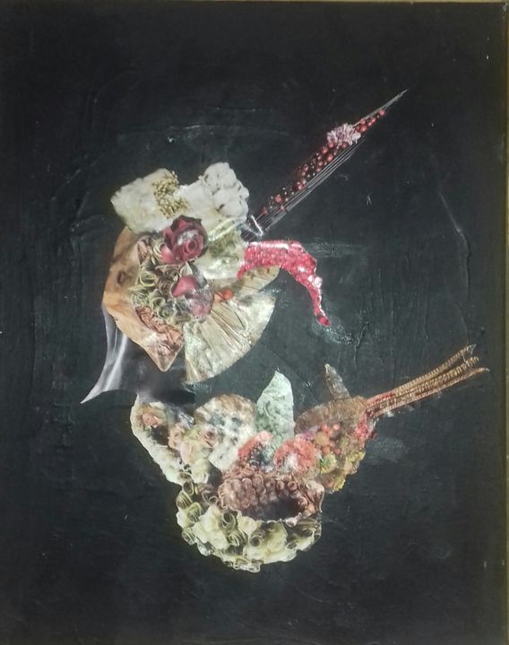 Pintura intitulada "Nature morte fleur…" por F.Gaya, Obras de arte originais, Outro