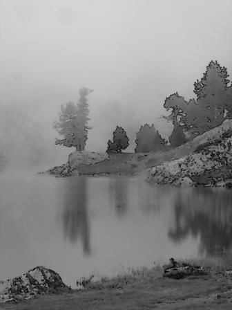 Photographie intitulée "Brumes du lac Achard" par Francois-Henri Louchet, Œuvre d'art originale, Autre