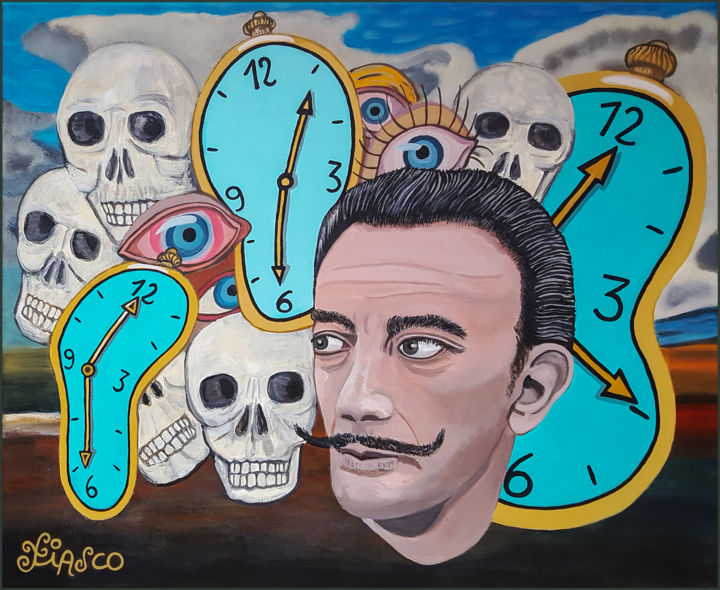 Painting titled "Dali's surrealistic…" by Fiasco, Original Artwork, Acrylic