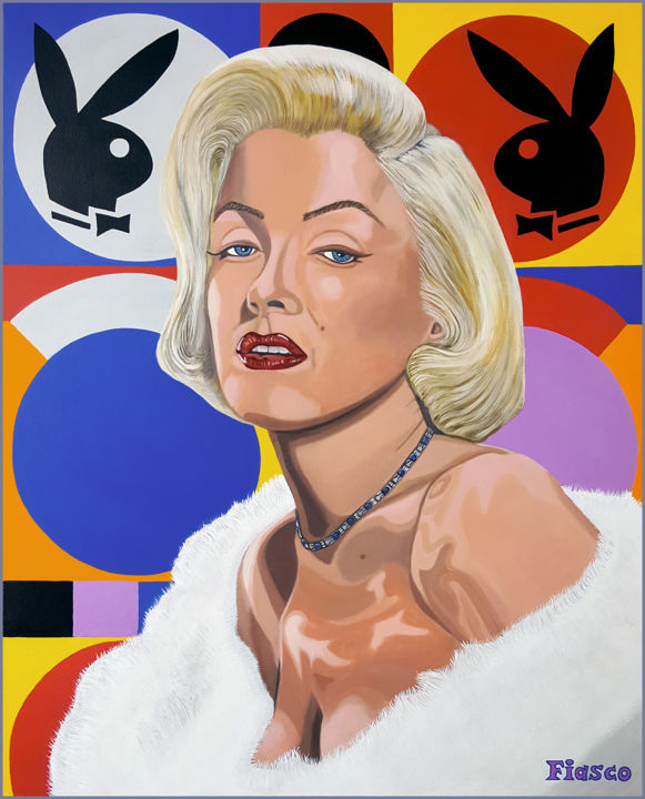 Painting titled "Marilyn and the Bun…" by Fiasco, Original Artwork, Acrylic