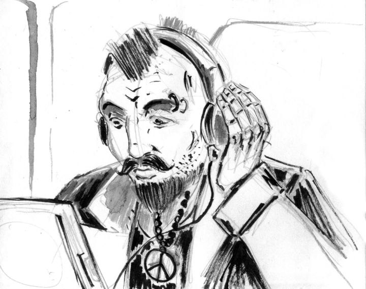 Desenho intitulada "portrait16" por Fidel Durana, Obras de arte originais, Tinta