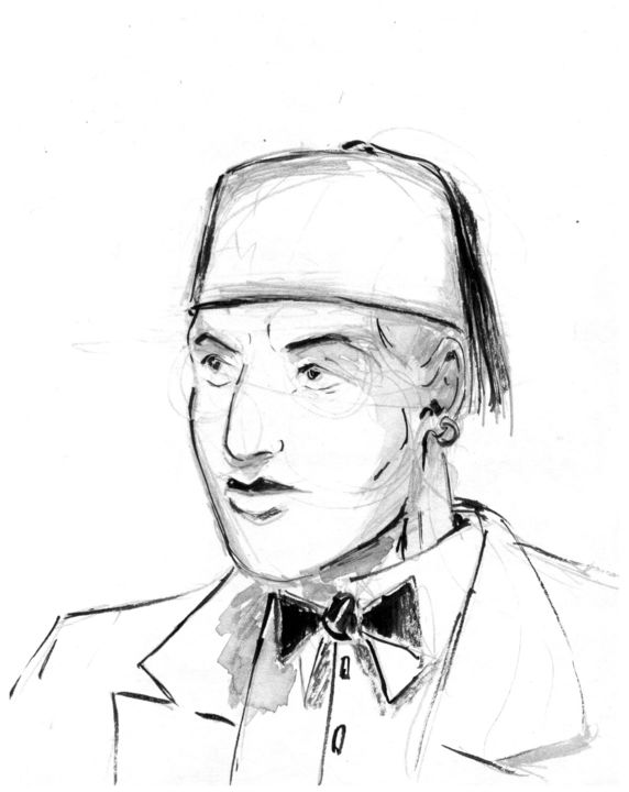 Drawing titled "Portrait de carnet…" by Fidel Durana, Original Artwork, Ink