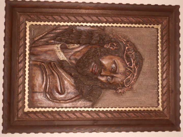 Sculpture titled "cristo sufriendo" by J Aguirre, Original Art,