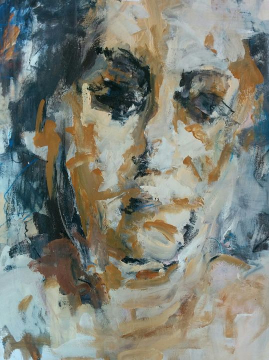 Painting titled "Portrait" by Philippe Bucher, Original Artwork, Acrylic