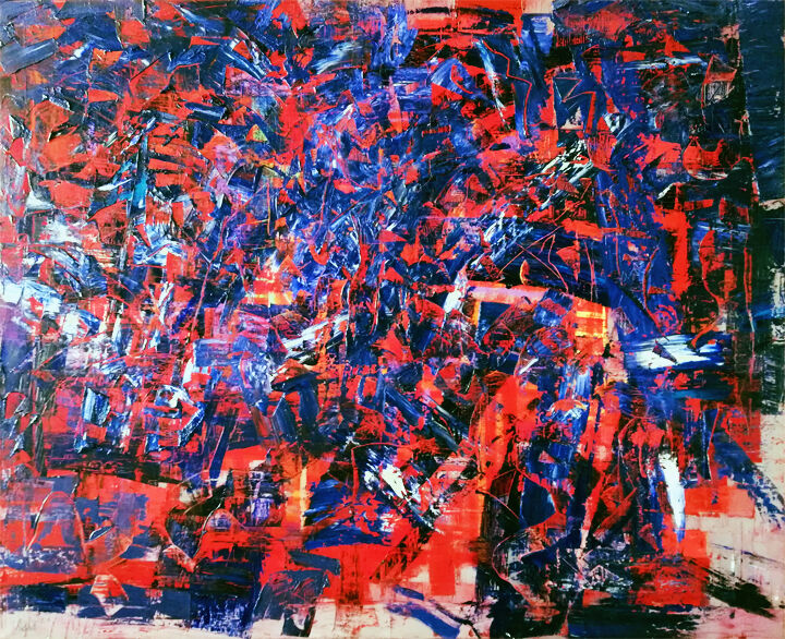 Painting titled "chaos" by Adad, Original Artwork, Oil