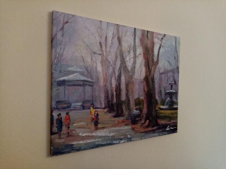Zagreb Zrinjevac Park Acrylic Painting O, Schilderij door Filip