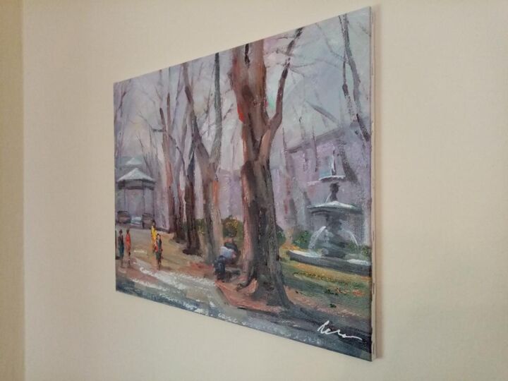Zagreb Zrinjevac Park Acrylic Painting O, Schilderij door Filip