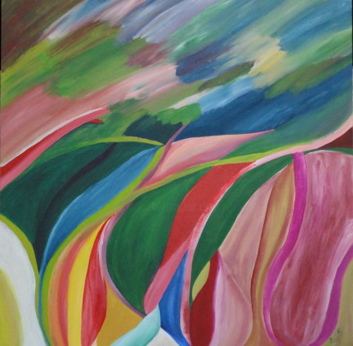 Pintura intitulada "paisagem.png" por Filipa Gouveia, Obras de arte originais, Acrílico