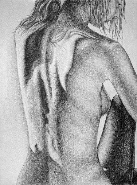 Dessin intitulée "Nude female from th…" par Filipe Paiva, Œuvre d'art originale, Autre