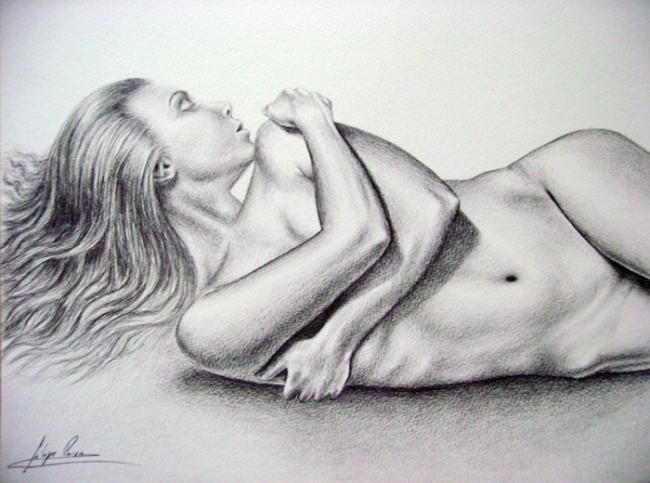 Drawing titled "Sensuality" by Filipe Paiva, Original Artwork