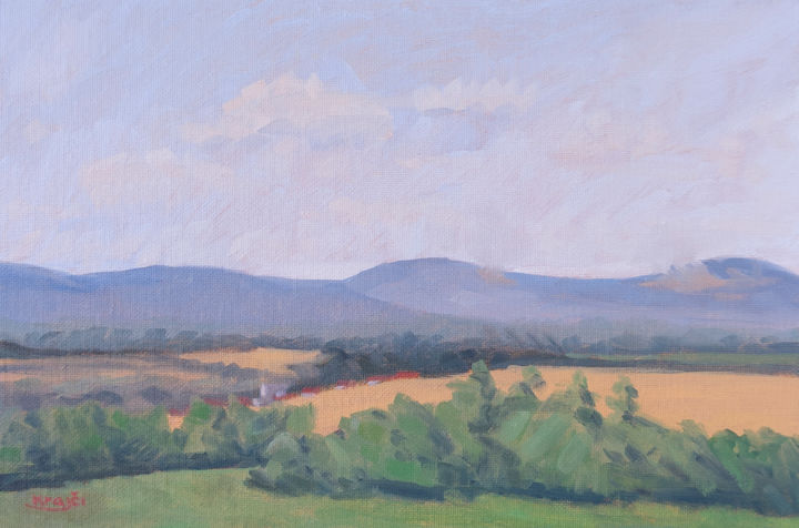 Painting titled "Afternoon sky upon…" by Filip Krajči, Original Art, Oil
