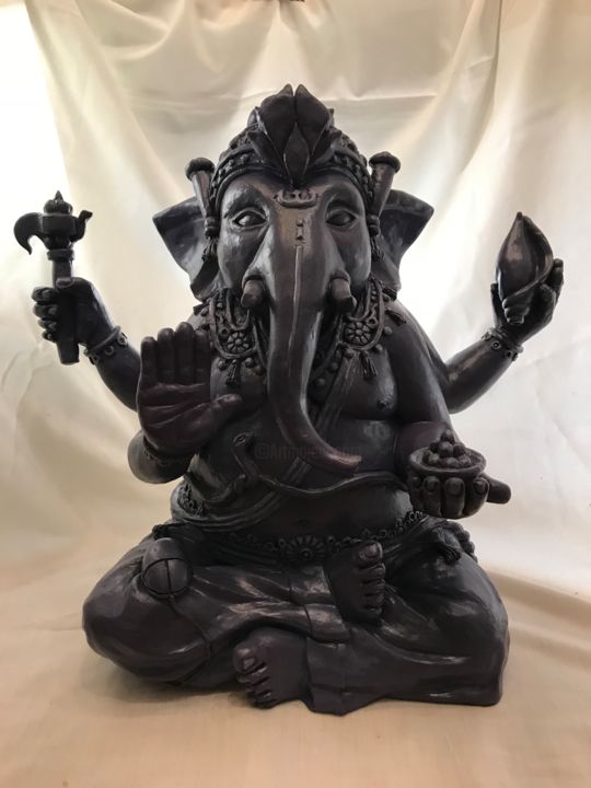 Sculpture titled "Ganesh" by Filipe Portela, Original Artwork, Resin