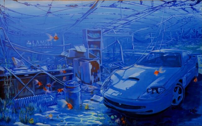 Painting titled "Waterworld 6" by Filipovitch, Original Artwork