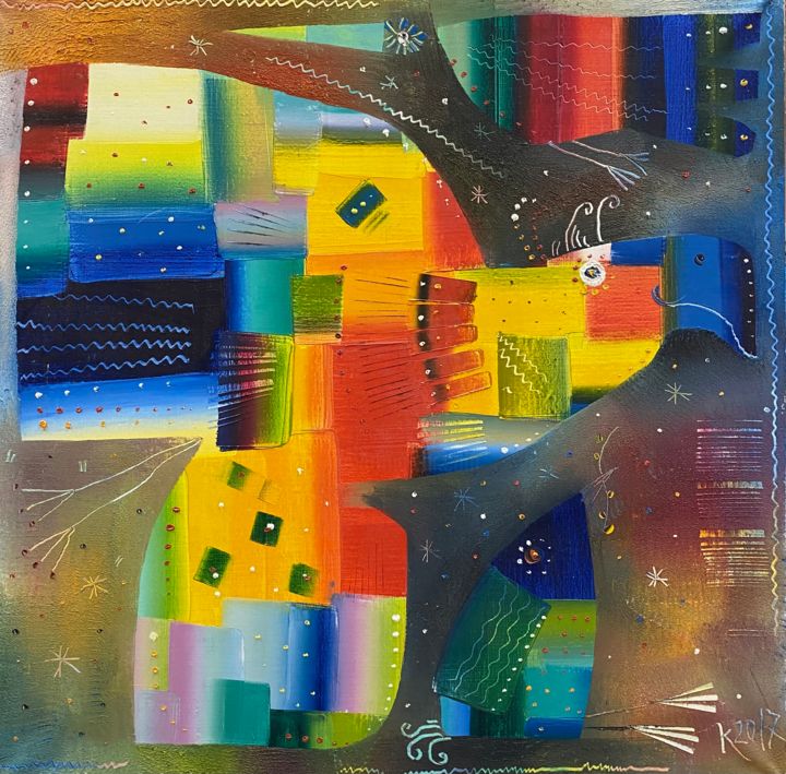 Картина под названием "flight" - Филипп Казак, Подлинное произведение искусства, Масло