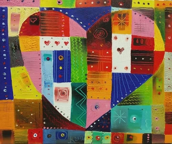 Painting titled "Happy Valentine's D…" by Filipp Kazak, Original Artwork, Oil