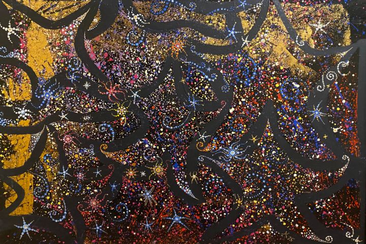 Painting titled "sea ​​stars" by Filipp Kazak, Original Artwork, Acrylic