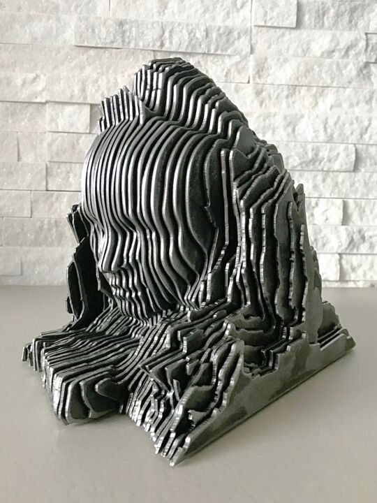 Sculpture titled "RockWoman" by Filippo Pietro Castrovinci, Original Artwork, Metals