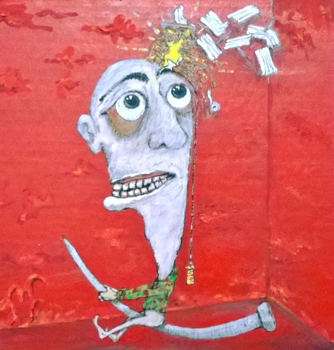 Zeichnungen mit dem Titel "PIN  - Decide la po…" von Mof, Original-Kunstwerk, Acryl