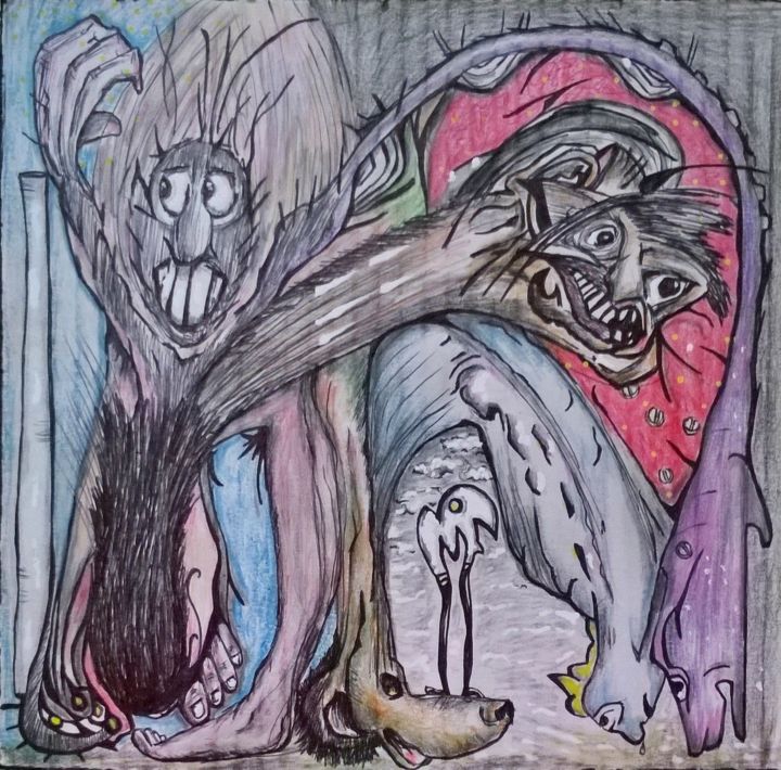 Tekening getiteld "AND GURY -  Milhoja…" door Mof, Origineel Kunstwerk, Acryl