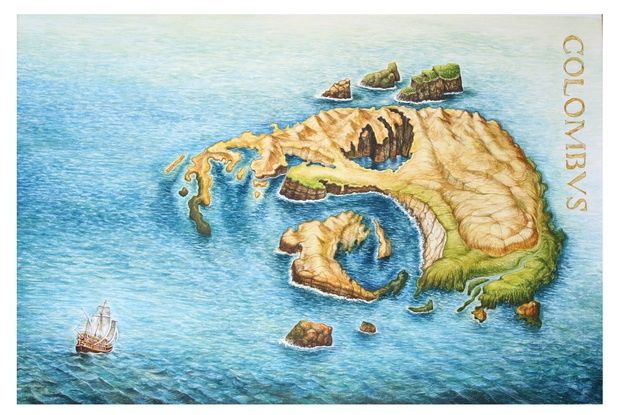 Pittura intitolato "Islands of Colombus" da Igor Lysenko, Opera d'arte originale, Olio