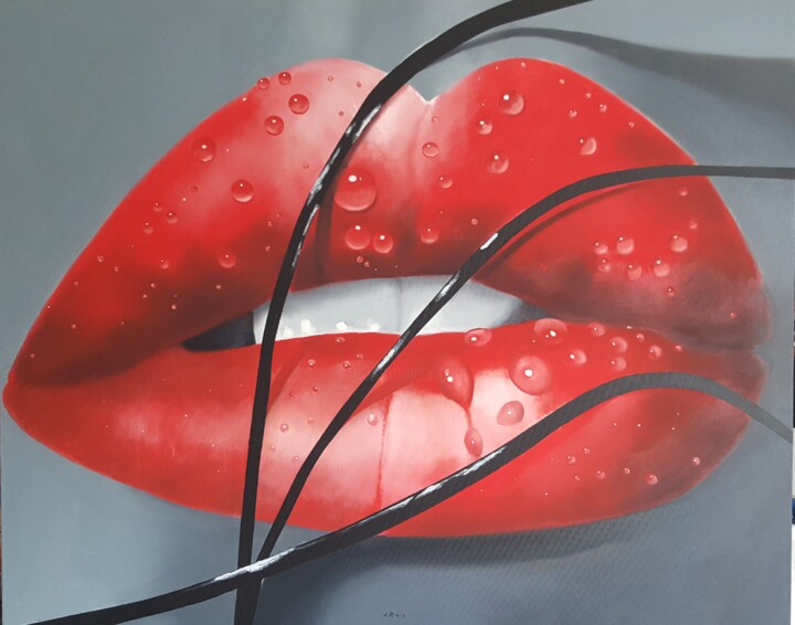 Painting titled "A KISS FOREVER 4" by Luigi Maria De Rubeis, Original Artwork, Oil