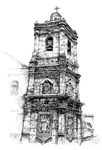 Zeichnungen mit dem Titel "Sto. Niño Church Be…" von Magalona Justino, Original-Kunstwerk
