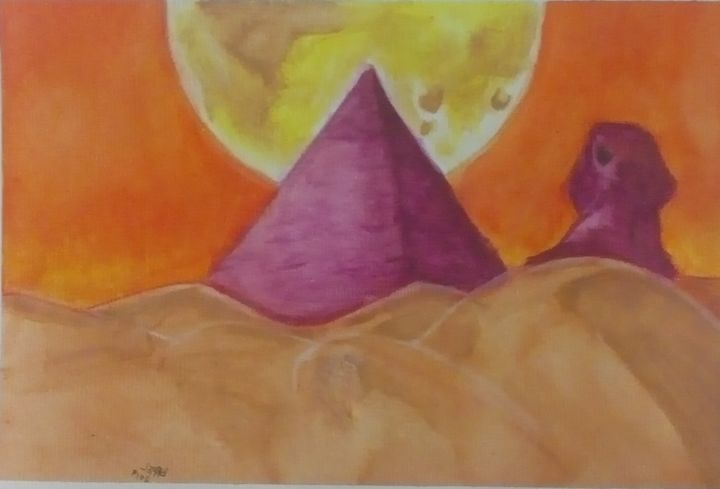 Dibujo titulada "Desert of mysteries" por Israel Correa, Obra de arte original, Lápiz
