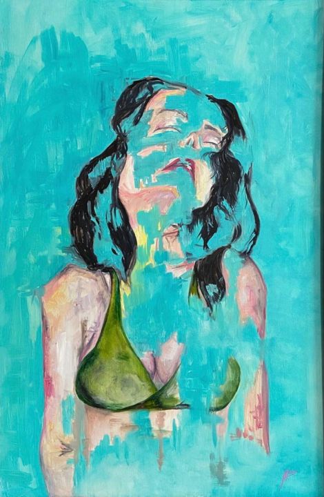 Painting titled "Woman II" by Alena Finogenova, Original Art, Oil