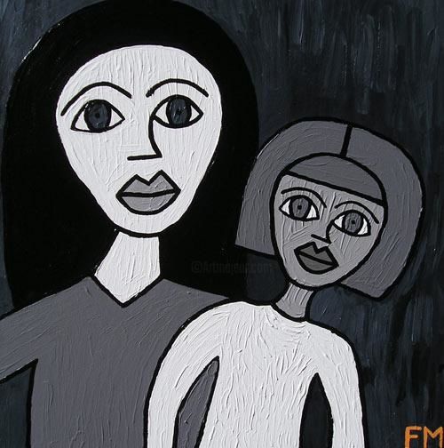 Painting titled "Mother and daughter…" by Fiona Mackenzie, Original Artwork