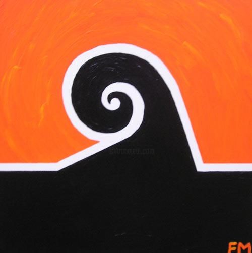 Painting titled "Tsunami" by Fiona Mackenzie, Original Artwork