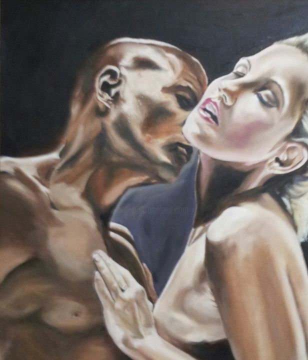 Painting titled "Lovers" by Fiona H Cooper, Original Artwork, Oil