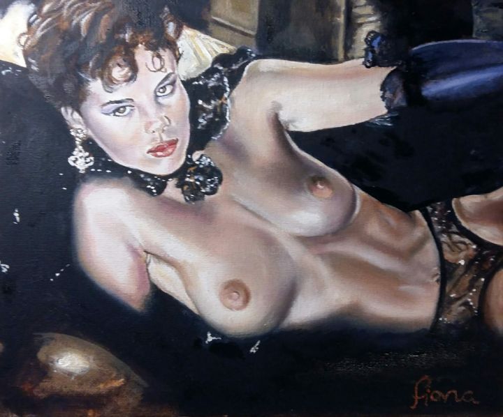 Painting titled "Roxanne" by Fiona H Cooper, Original Artwork, Oil