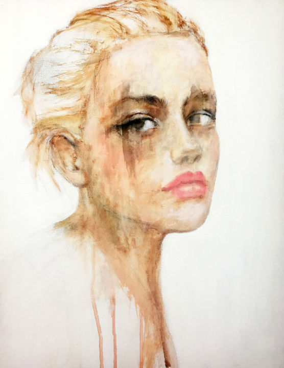 Pittura intitolato "Natalie – SOLD!! 🔴" da Fiona Maclean, Opera d'arte originale, Olio