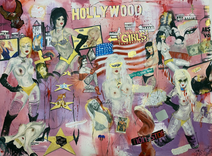 Painting titled "Hollywood" by Fiona Maclean, Original Artwork, Oil