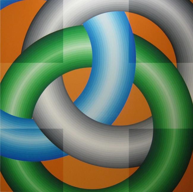 Картина под названием "Rings con luminesce…" - Fiorenzo Barindelli, Подлинное произведение искусства