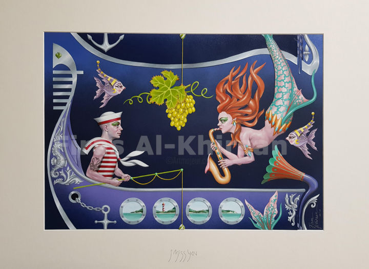 Painting titled "I MISS YOU" by Firas Al-Khirsan, Original Art, Acrylic Mounted on Cardboard