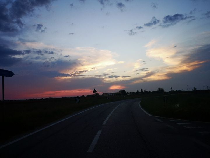 Фотография под названием "Sunset on the road" - Firel000, Подлинное произведение искусства, Не манипулируемая фотография