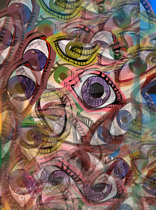 Artes digitais intitulada "Panic" por Simone Simões Da Silva, Obras de arte originais, Pintura digital
