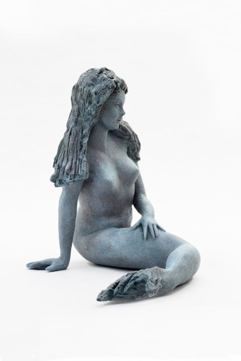 Sculpture titled "La petite  Sirene" by Jeanine Fitou Valens, Original Artwork, Resin