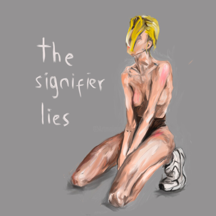 제목이 "The signifier lies"인 디지털 아트 Fixio Genta로, 원작, 디지털 페인팅