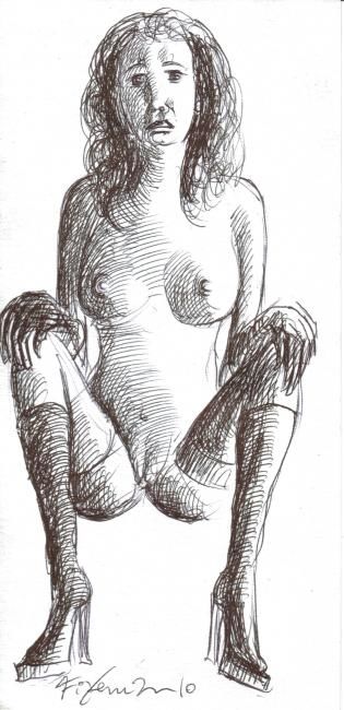 Tekening getiteld "Figura Erotica" door Fiyer, Origineel Kunstwerk, Anders