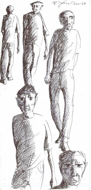 Drawing titled "Escenas Urbanas" by Fiyer, Original Artwork, Other