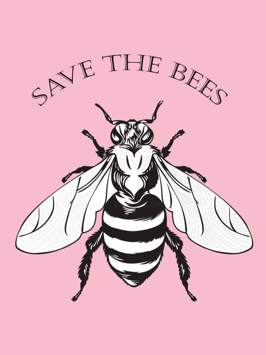 Digital Arts titled "Save the bees" by Flavia Alves, Original Artwork, Photo Montage