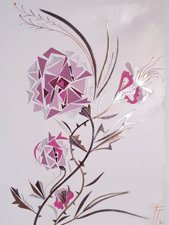 Collages intitolato "Fiori di luce" da Flavia Tesei, Opera d'arte originale, Collages