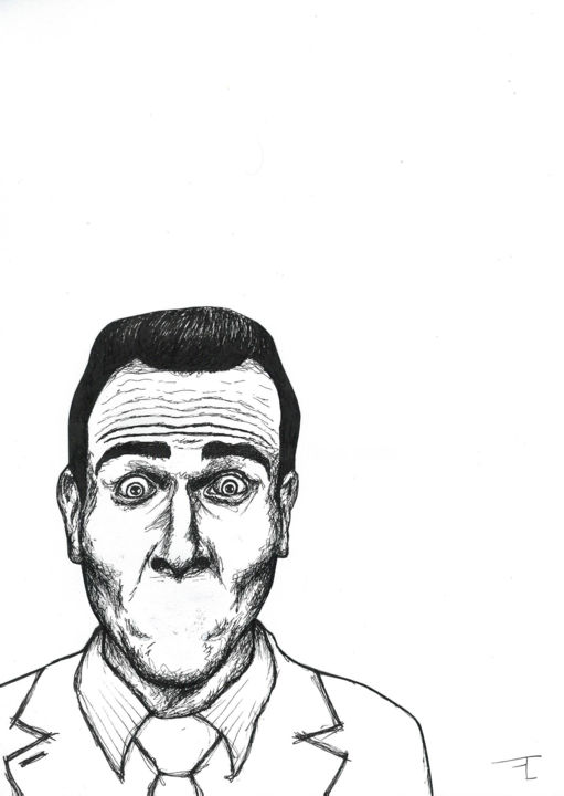 Drawing titled "Expression libre" by Flavien Couche, Original Art, Ink