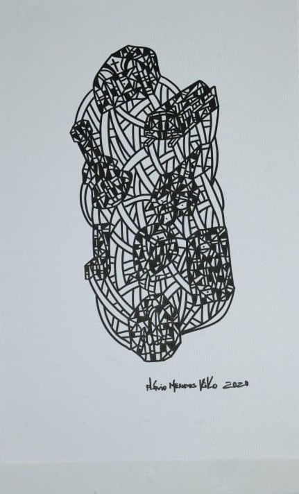 Dibujo titulada "VILLE Egregore 2" por Flavio Mendes Kiko, Obra de arte original, Acrílico