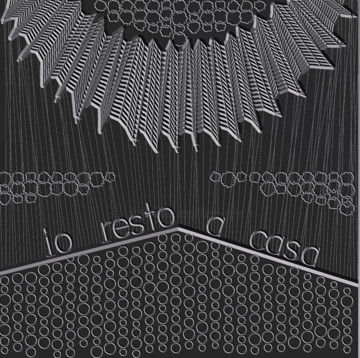 Γλυπτική με τίτλο "io resto a casa" από Flavio Pellegrini, Αυθεντικά έργα τέχνης, Ξύλο