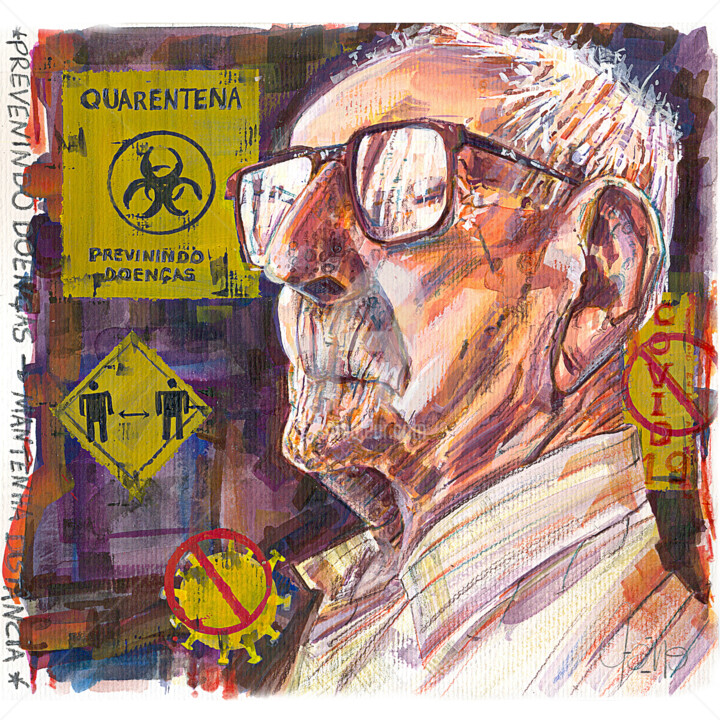 "Quarantine And Isol…" başlıklı Tablo Flávio Miranda tarafından, Orijinal sanat, Guaş boya